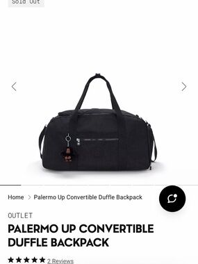 Kipling Convertible Duffel - Black Palermo